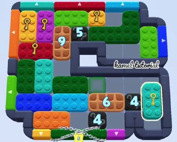 Color Block Jam Level 1674: Screenshot des Spielfelds