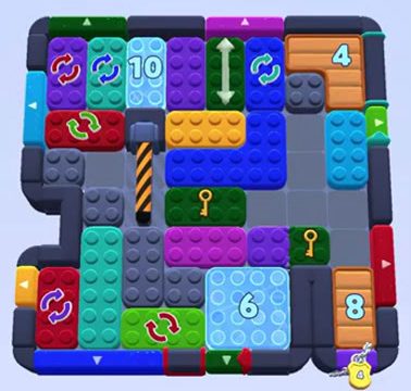 Color Block Jam Level 1345 / 1343 / 1346: Screenshot des Spielfelds
