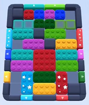 Color Block Jam nivel 182 / 1020 / 1693: captura del tablero