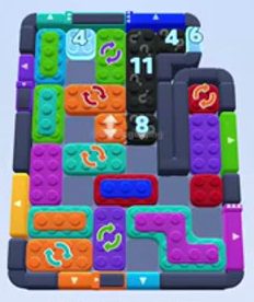 Color Block Jam Level 1286: Screenshot des Spielfelds
