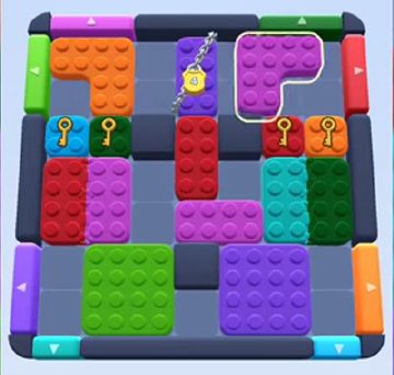 Color Block Jam Level 55: Screenshot des Spielfelds