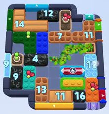 Color Block Jam level: screenshot of the board