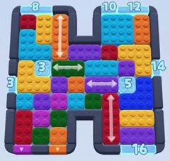 Color Block Jam Level 88: Screenshot des Spielfelds