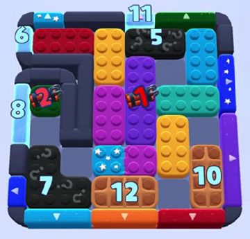 Color Block Jam level 1040: screenshot of the board