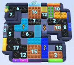 Color Block Jam level 1450 / 1485 / 2395: screenshot of the board