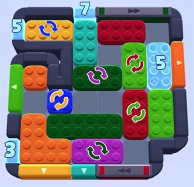 Color Block Jam Level 1340 / 1343: Screenshot des Spielfelds