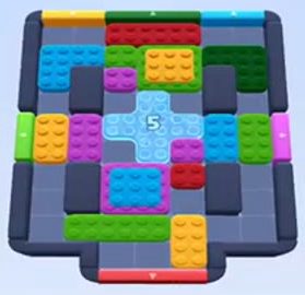 Color Block Jam Level 39: Screenshot des Spielfelds