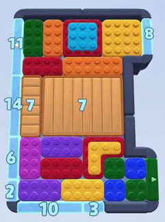 Color Block Jam level: screenshot of the board
