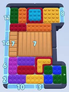 Color Block Jam Level 53: Screenshot des Spielfelds