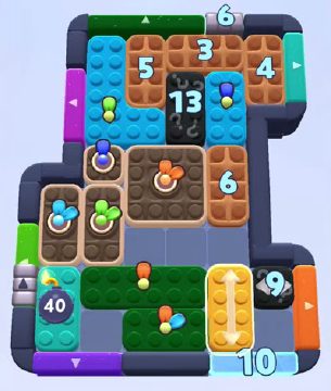 Color Block Jam Level 1213 / 1211 / 2109: Screenshot des Spielfelds