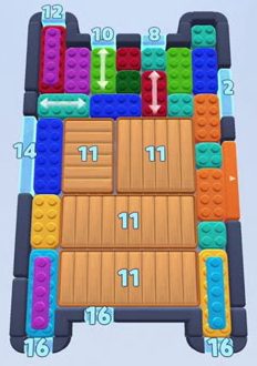 Color Block Jam level: screenshot of the board