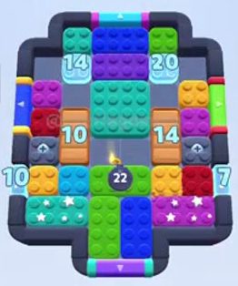 Color Block Jam Level 441 / 835 / 1335: Screenshot des Spielfelds