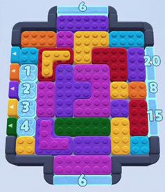 Color Block Jam nivel 201: captura del tablero