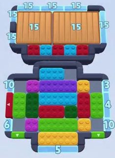 Color Block Jam Level 71: Screenshot des Spielfelds