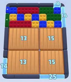 Color Block Jam Level 140: Screenshot des Spielfelds