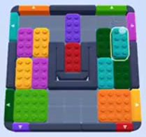 Color Block Jam Level 33: Screenshot des Spielfelds