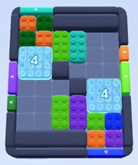 Color Block Jam Level 32: Screenshot des Spielfelds