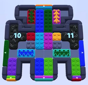 Color Block Jam Level 1069: Screenshot des Spielfelds