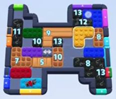 Color Block Jam level: screenshot of the board