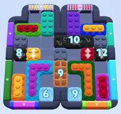 Color Block Jam Level 1263 / 1301 / 1297 / 2168: Screenshot des Spielfelds
