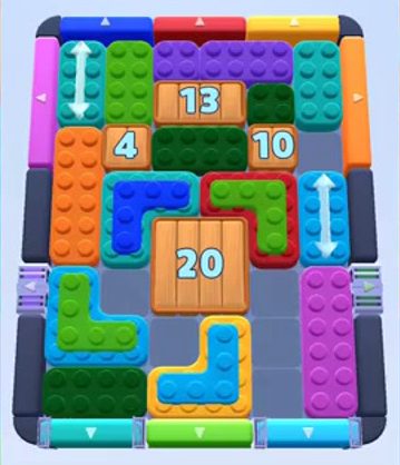 Color Block Jam level 381: screenshot of the board