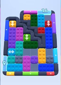 Color Block Jam nivel 364: captura del tablero