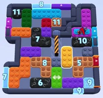 Color Block Jam fase 1451 / 1496 / 2406: print do tabuleiro