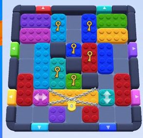 Color Block Jam Level 156: Screenshot des Spielfelds