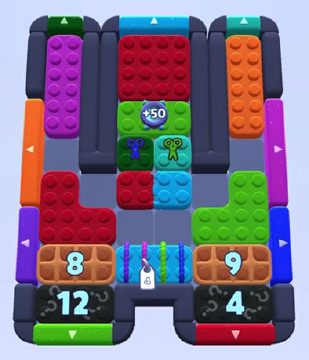 Color Block Jam Level 1037: Screenshot des Spielfelds