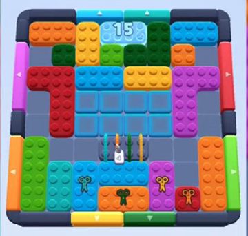 Color Block Jam nivel 355 / 435 / 749 / 1193: captura del tablero
