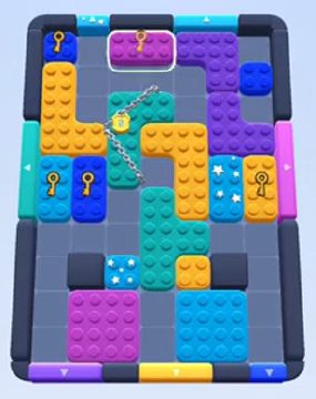 Color Block Jam Level 49: Screenshot des Spielfelds
