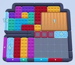 Color Block Jam Level 203: Screenshot des Spielfelds