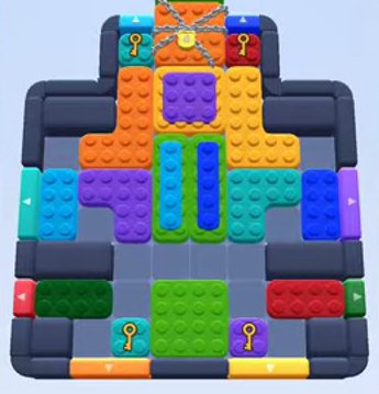 Color Block Jam Level 79: Screenshot des Spielfelds