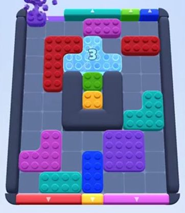 Color Block Jam Level 27: Screenshot des Spielfelds