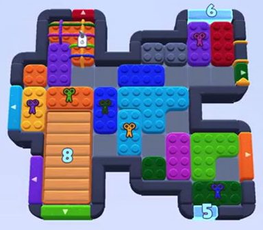 Color Block Jam Level 1522 / 1525 / 1534: Screenshot des Spielfelds