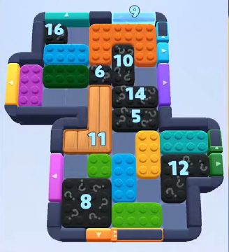 Color Block Jam level 755: screenshot of the board