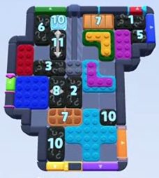 Color Block Jam fase 1491 / 2401: print do tabuleiro