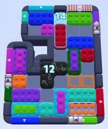 Color Block Jam Level 1219 / 1217 / 1222: Screenshot des Spielfelds