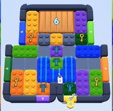 Color Block Jam nivel 497: captura del tablero