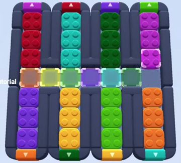 Color Block Jam nivel 1447 / 1450 / 1454 / 1497: captura del tablero