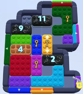 Color Block Jam level 976 / 979 / 1877: screenshot of the board