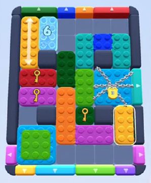 Color Block Jam Level 56: Screenshot des Spielfelds