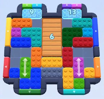 Color Block Jam Level 329 / 452 / 723 / 1167: Screenshot des Spielfelds