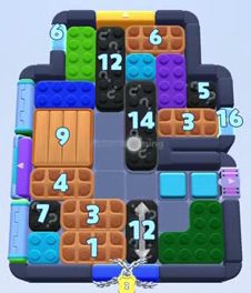 Color Block Jam уровень 1513 / 2423: скриншот поля