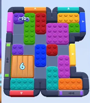 Color Block Jam Level 653: Screenshot des Spielfelds