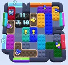 Color Block Jam level 1208: screenshot of the board