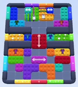 Color Block Jam Level 129 / 517 / 967: Screenshot des Spielfelds