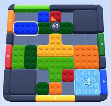 Color Block Jam Level 78: Screenshot des Spielfelds