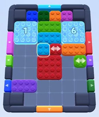 Color Block Jam Level: Screenshot des Spielfelds