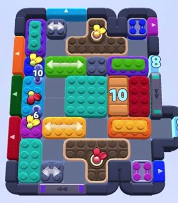 Color Block Jam Level 1398 / 1401 / 1407: Screenshot des Spielfelds